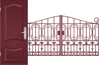 Steel doors, iron gates